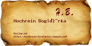 Hochrein Boglárka névjegykártya